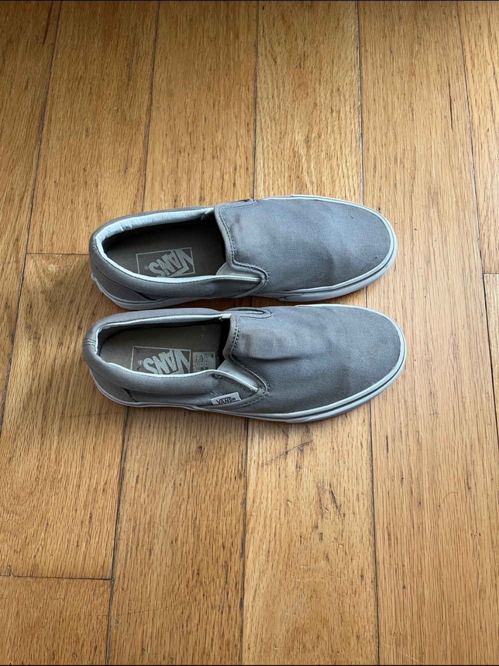Vans Gray Canvas Slip-On Loafers for Men